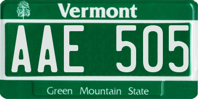 VT license plate AAE505