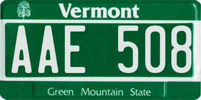 VT license plate AAE508