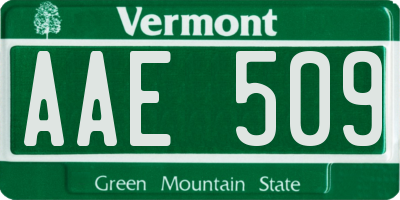 VT license plate AAE509