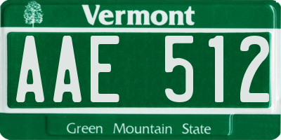 VT license plate AAE512