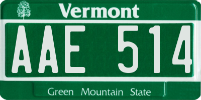 VT license plate AAE514