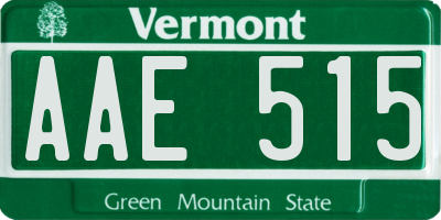 VT license plate AAE515