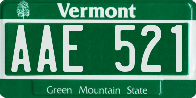 VT license plate AAE521