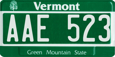 VT license plate AAE523