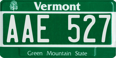 VT license plate AAE527