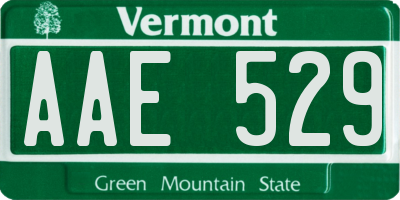 VT license plate AAE529