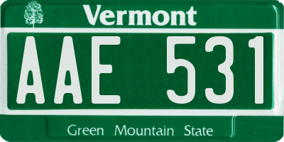 VT license plate AAE531