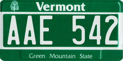 VT license plate AAE542