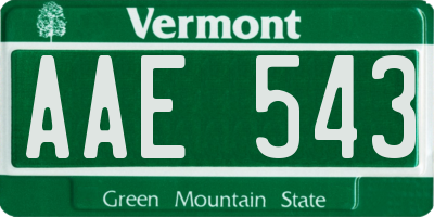 VT license plate AAE543