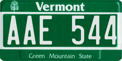 VT license plate AAE544