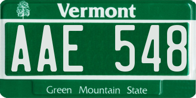 VT license plate AAE548