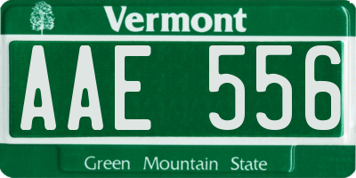 VT license plate AAE556