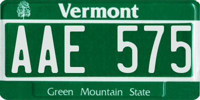 VT license plate AAE575