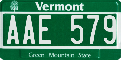 VT license plate AAE579