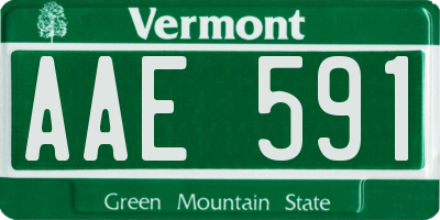 VT license plate AAE591