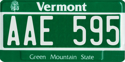 VT license plate AAE595