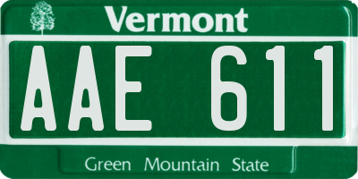 VT license plate AAE611
