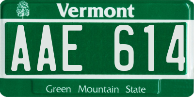 VT license plate AAE614