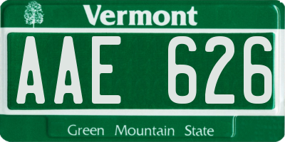 VT license plate AAE626