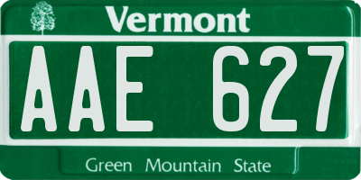 VT license plate AAE627