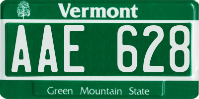 VT license plate AAE628