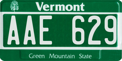 VT license plate AAE629