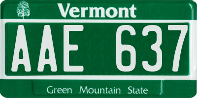 VT license plate AAE637