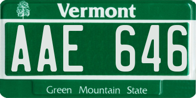 VT license plate AAE646