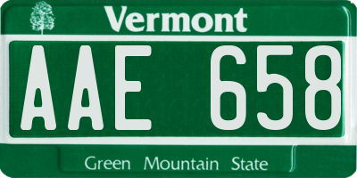 VT license plate AAE658