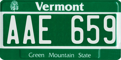 VT license plate AAE659
