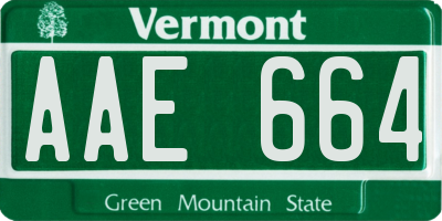 VT license plate AAE664