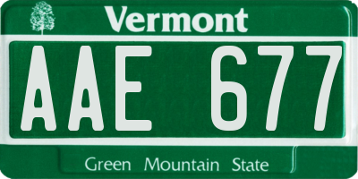 VT license plate AAE677