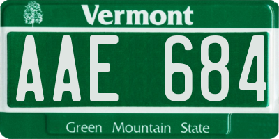 VT license plate AAE684