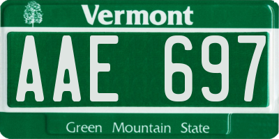 VT license plate AAE697