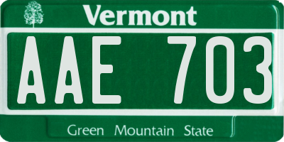 VT license plate AAE703