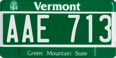 VT license plate AAE713