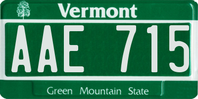 VT license plate AAE715