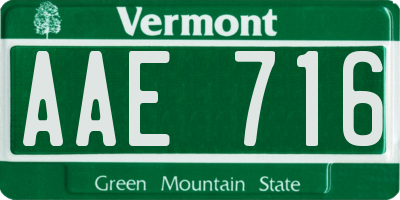 VT license plate AAE716