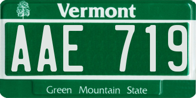 VT license plate AAE719