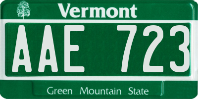 VT license plate AAE723