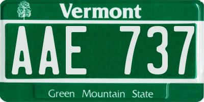 VT license plate AAE737