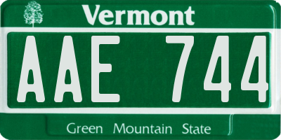 VT license plate AAE744