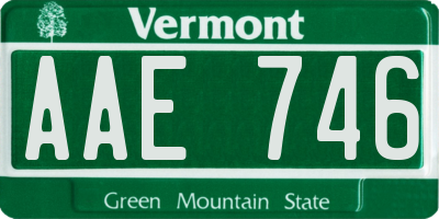 VT license plate AAE746