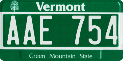 VT license plate AAE754