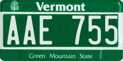 VT license plate AAE755