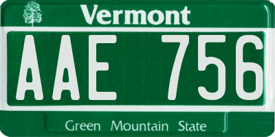 VT license plate AAE756