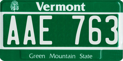 VT license plate AAE763