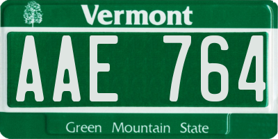 VT license plate AAE764