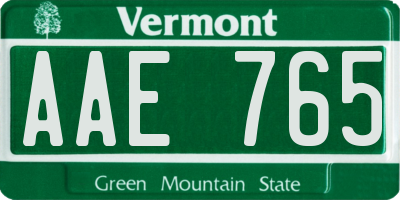 VT license plate AAE765