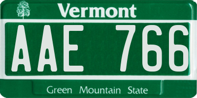 VT license plate AAE766